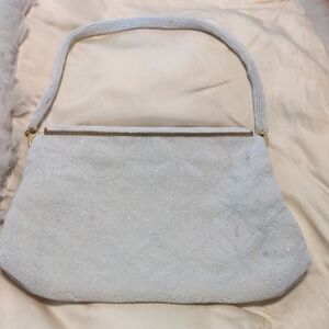 Elegant White Beaded Women's Bag